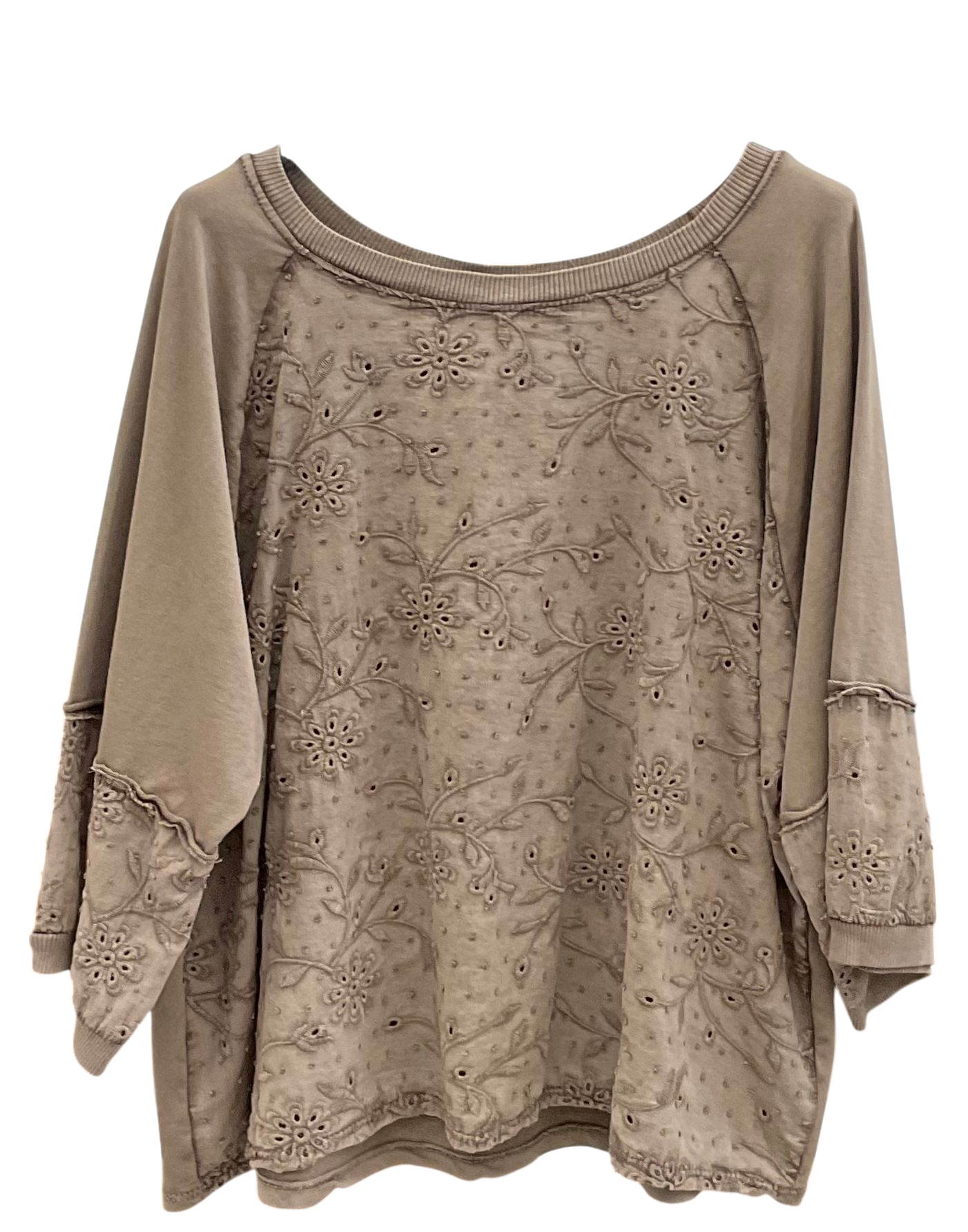 Maglia Ricamata Oversize in Cotone 100% – Taglia Unica - Colori Autunnali