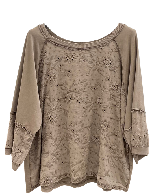 Maglia Ricamata Oversize in Cotone 100% – Taglia Unica - Colori Autunnali